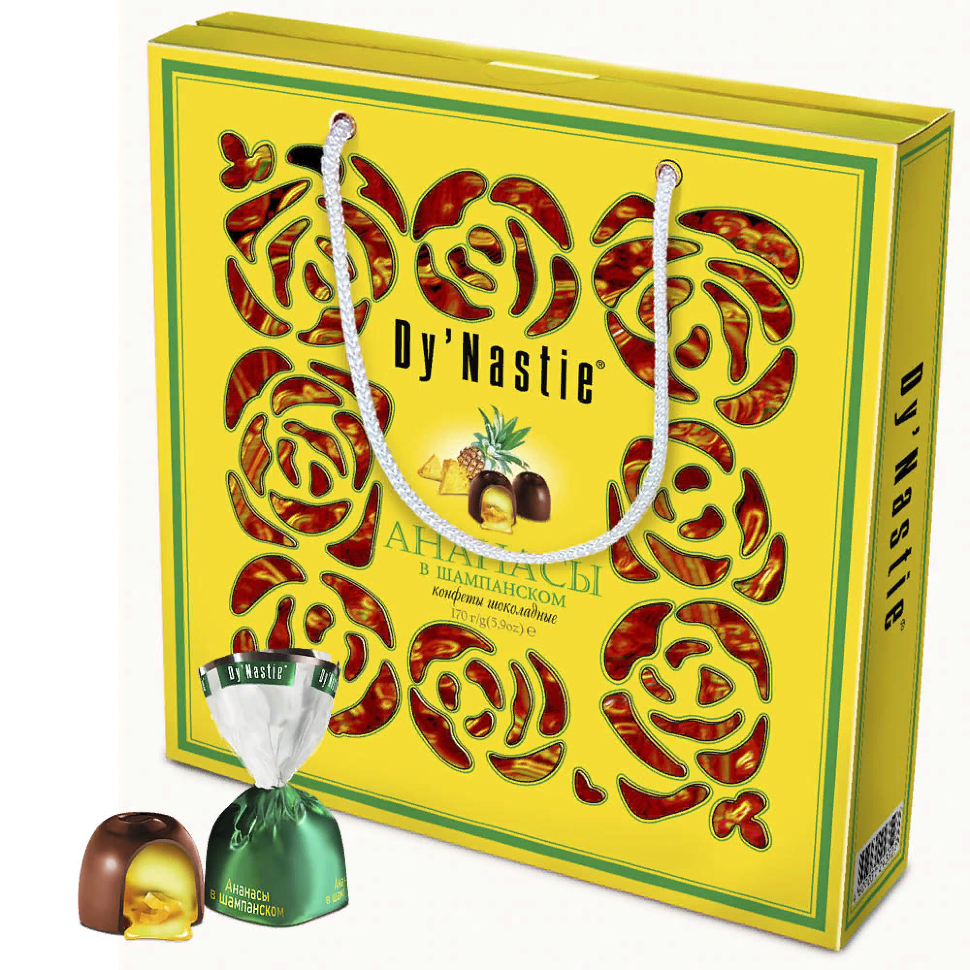  Династия Сумка Конфеты "Ананасы в шампанском", 220г   в Нижнеудинске
